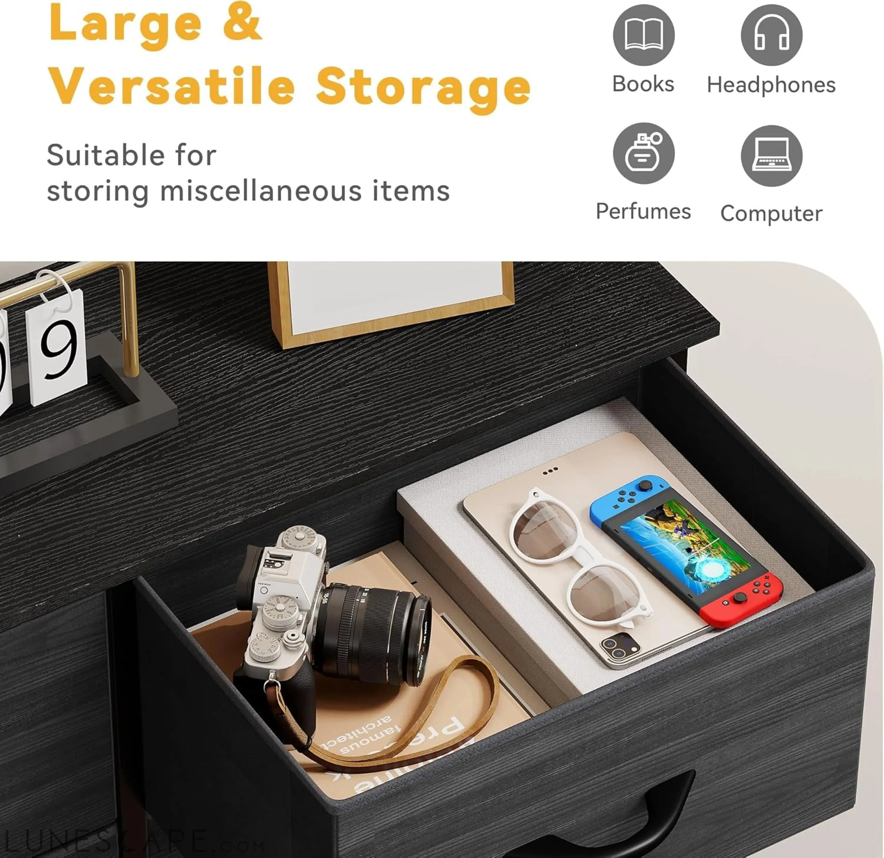 10 Drawer Dresser - Fabric Storage Tower, Organizer Unit for Living