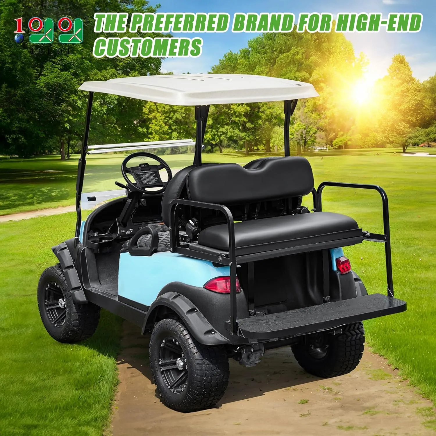 10L0L Golf Cart Rear Seat Replacement Cushions,Universal Rear Flip Seat Cushions for Yamaha EZGO Club Car