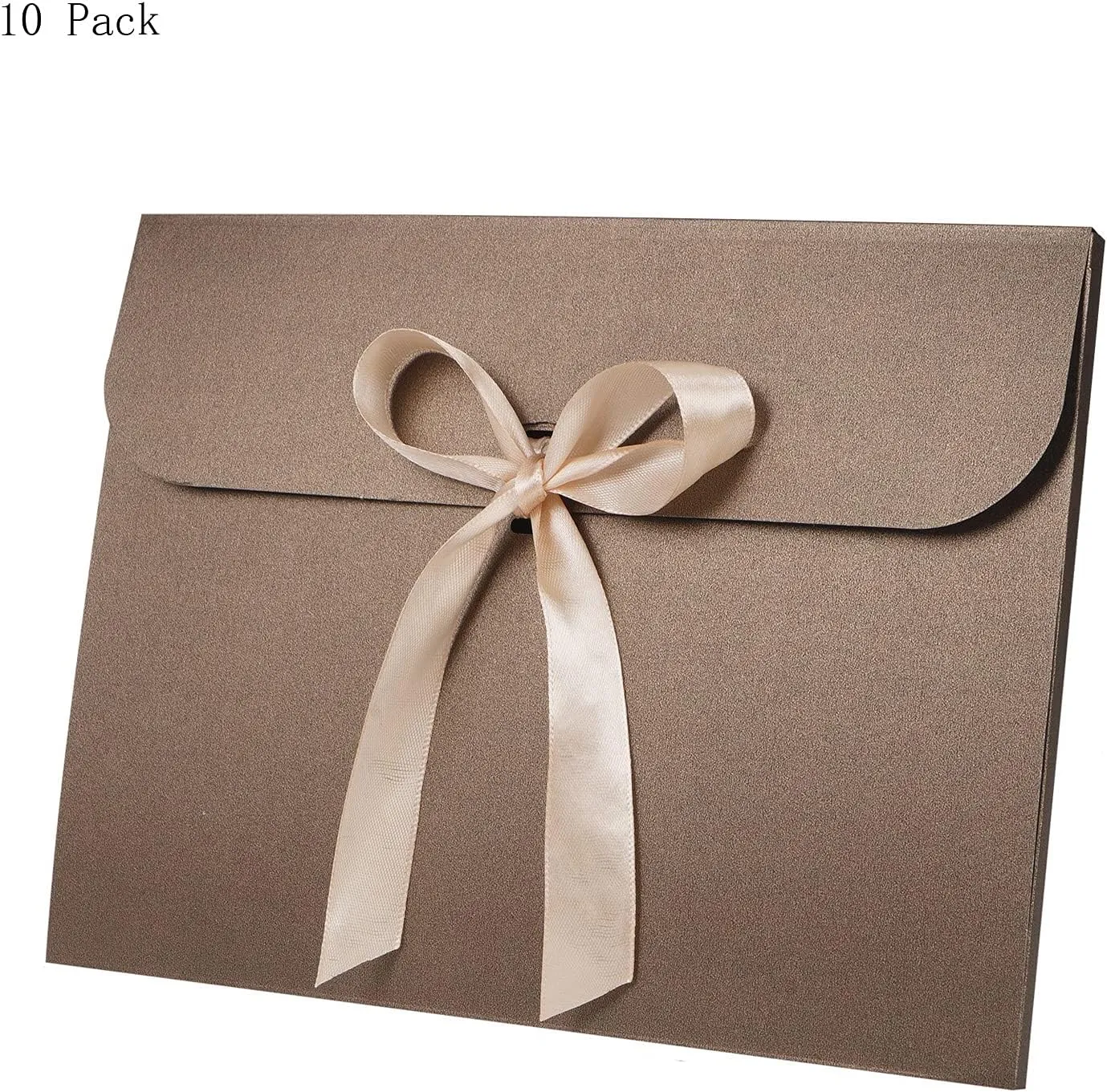 10pcs Paper Envelope Gift Bags with Ribbon Bowknot Holiday Envelope Party Gift Card Packaging Bag Wedding Presents Box for Underwear Silk Scarf Greeting Cards