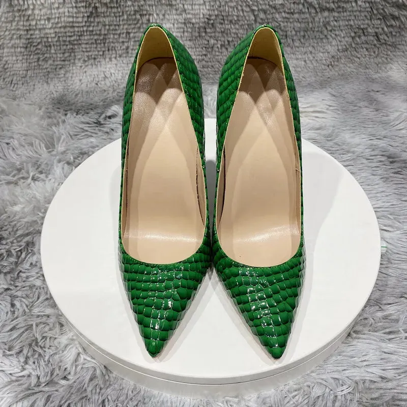 12cm Green stone  high heels