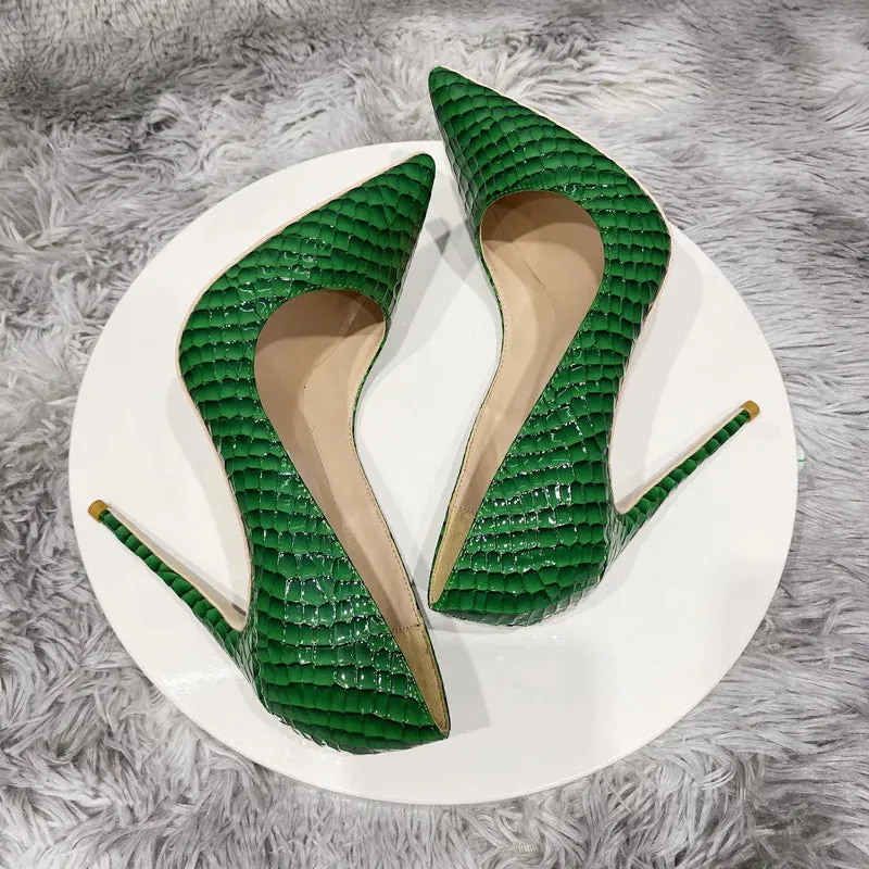 12cm Green stone  high heels