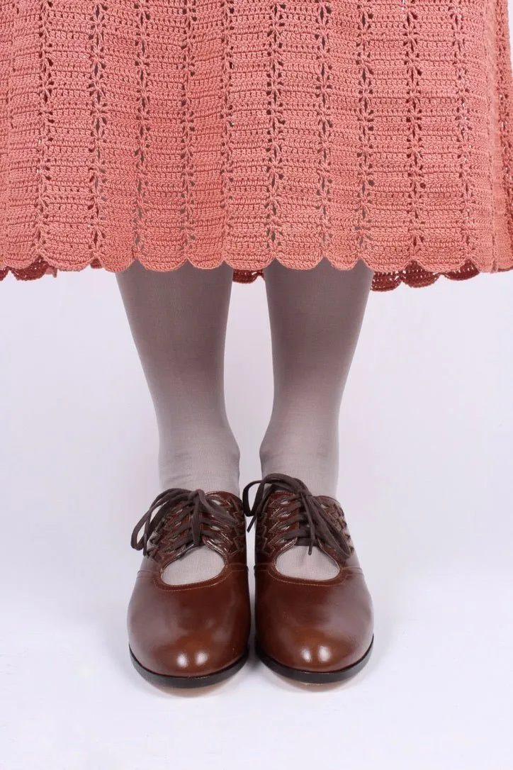 1930s everyday Oxford shoes, brown, Emma