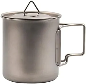 1PC Pure Titanium Mug With Lid For Outdoor Camping Portable Water Cup(420ML)