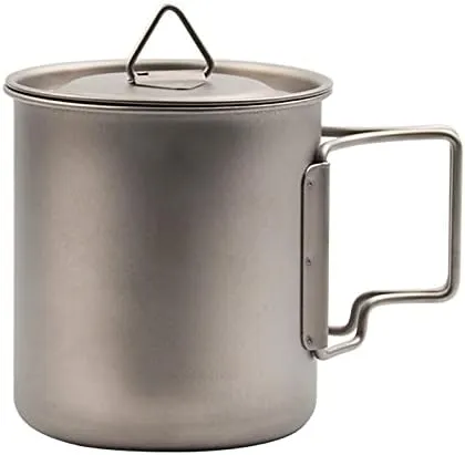 1PC Pure Titanium Mug With Lid For Outdoor Camping Portable Water Cup(420ML)