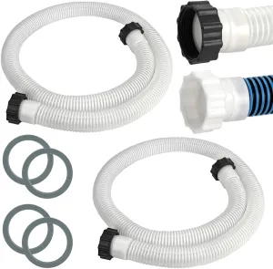 2 Pack 1 1/2 Pool Hose for Above Ground Pool 6ft Pump Replacement Hoses 1.5" EVA Heavy Duty Swimming Pool Hose for Above Ground, Filter Pumps, Saltwater Systems and Sand Filters (White)