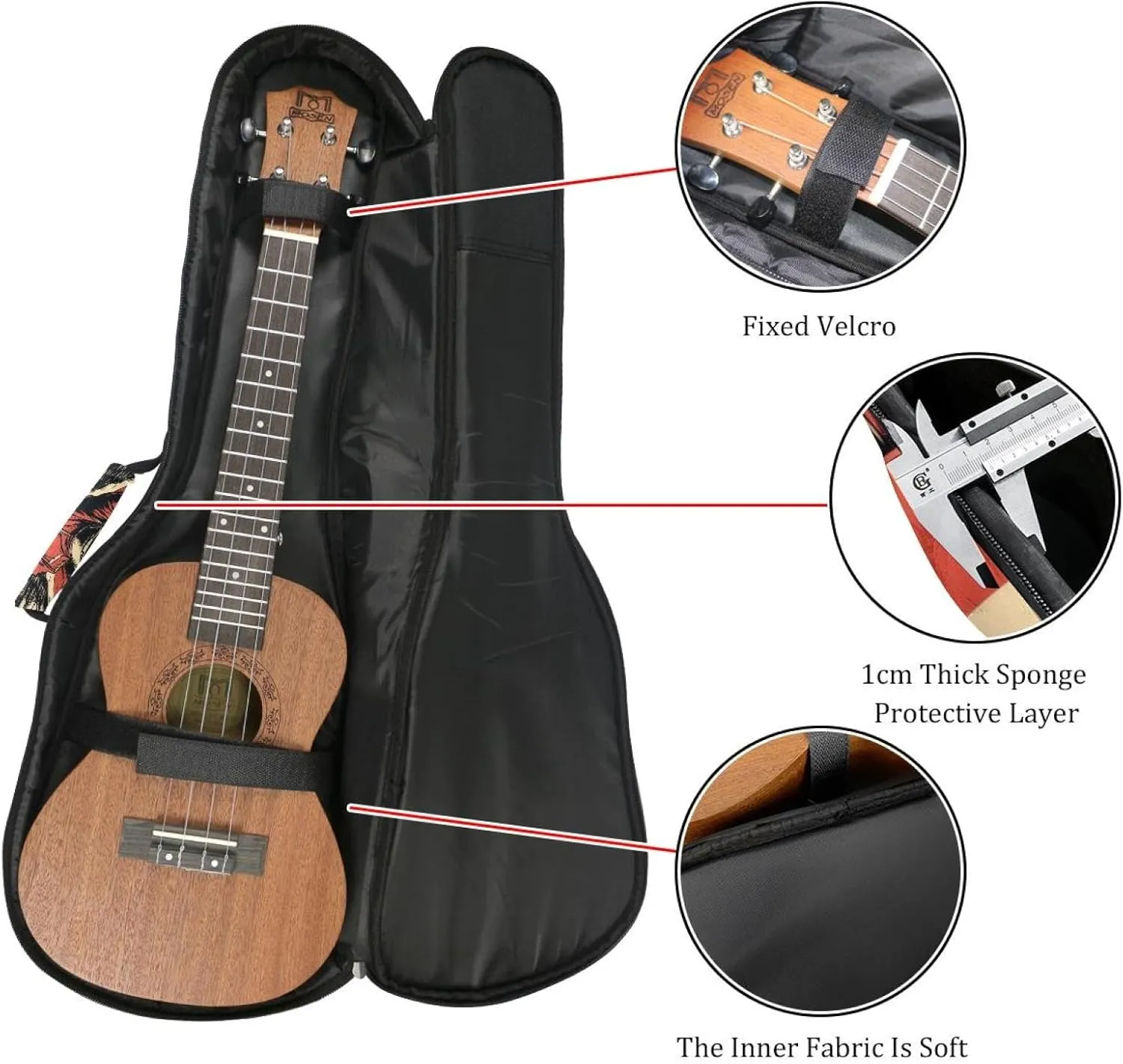 23" Ukulele Bag Racer in a Victory Pose with Checkered Flags and Wing Padding Carry Case Ukulele Cover with Storage and Thick Handle