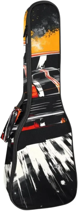 23" Ukulele Bag Vintage Retro Racing Car Road Speed Padding Carry Case Ukulele Cover with Storage and Thick Handle