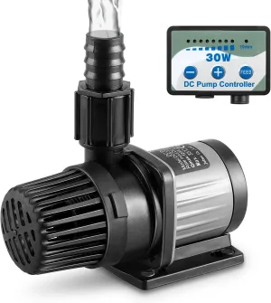 310GPH Nano Aquarium DC Pump With Controller,12W Small DC24V Return Pump for small fish tank,5ft max lift,submersible and inline mini water pump for saltwater and fresh water