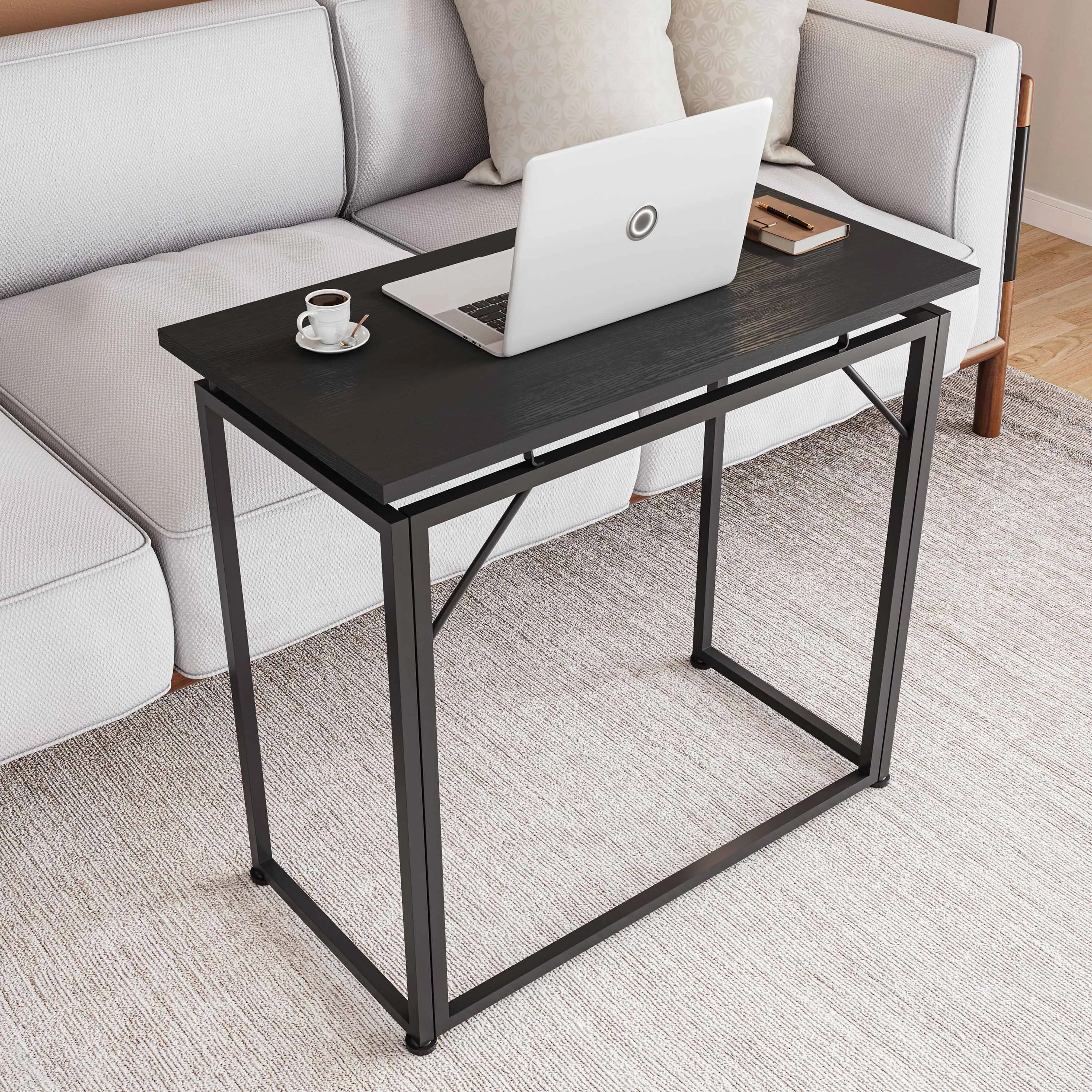 31.5” Folding Desk for Small Spaces, No Assembly Required