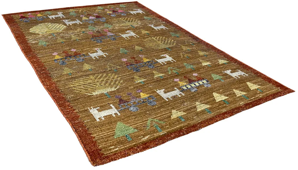 3'2"x4'11" Burano Swedish Folk
