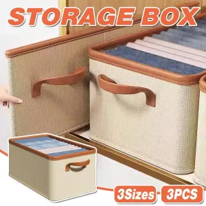 3pcs Storage Box Clothes Organizer Folding Storage Bins Home Closet Organization