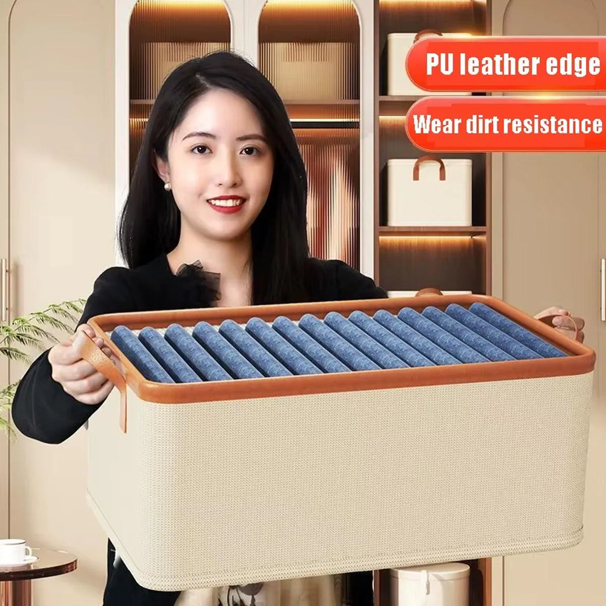 3pcs Storage Box Clothes Organizer Folding Storage Bins Home Closet Organization