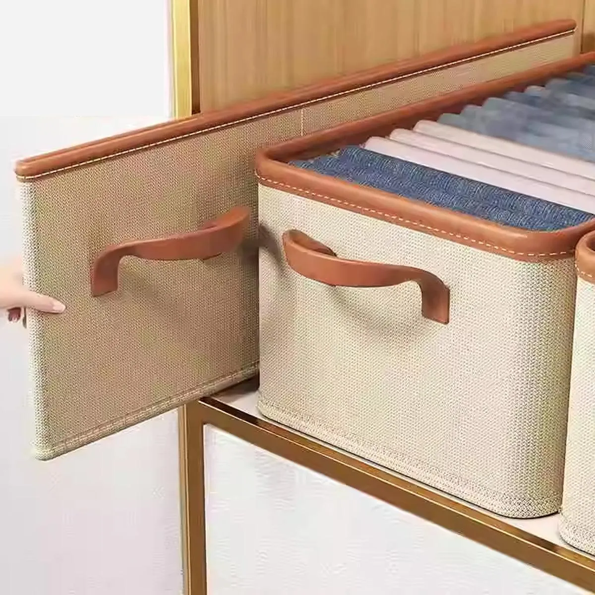3pcs Storage Box Clothes Organizer Folding Storage Bins Home Closet Organization