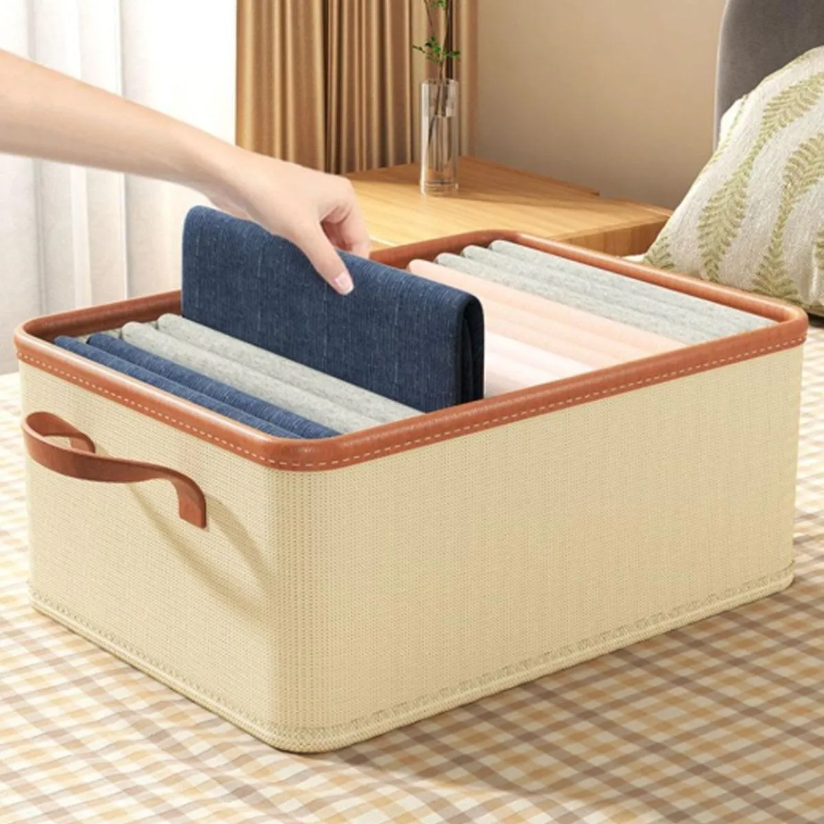 3pcs Storage Box Clothes Organizer Folding Storage Bins Home Closet Organization