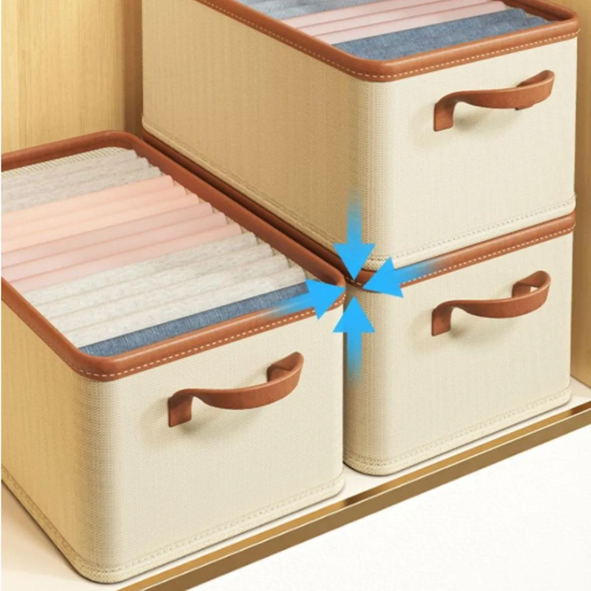 3pcs Storage Box Clothes Organizer Folding Storage Bins Home Closet Organization
