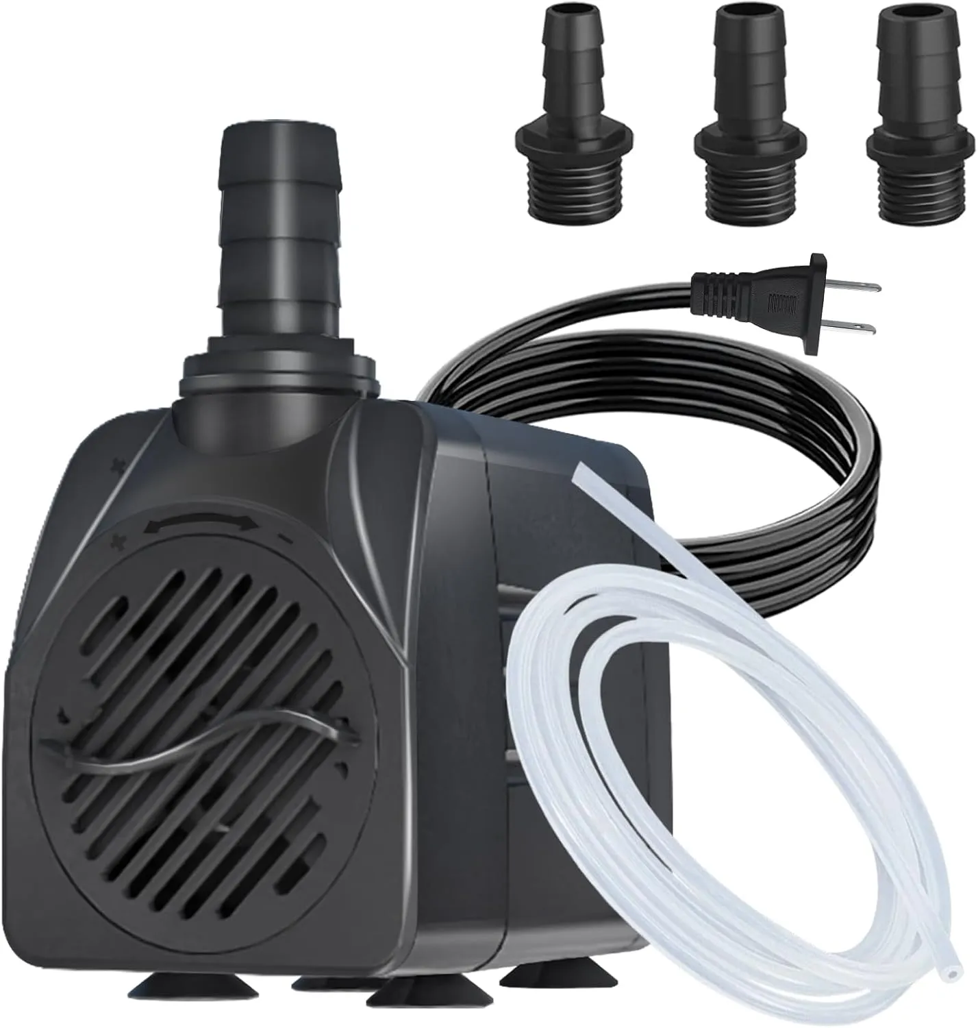 400GPH Auto-Shut-OFF Submersible Pond Pump (1500L/H 25W) Ultra Quiet Fountain Water Pump with 6.5ft High Lift, 3 Nozzles for Aquarium, Fish Tank, Pond, Hydroponics, Statuary,Water Feature.