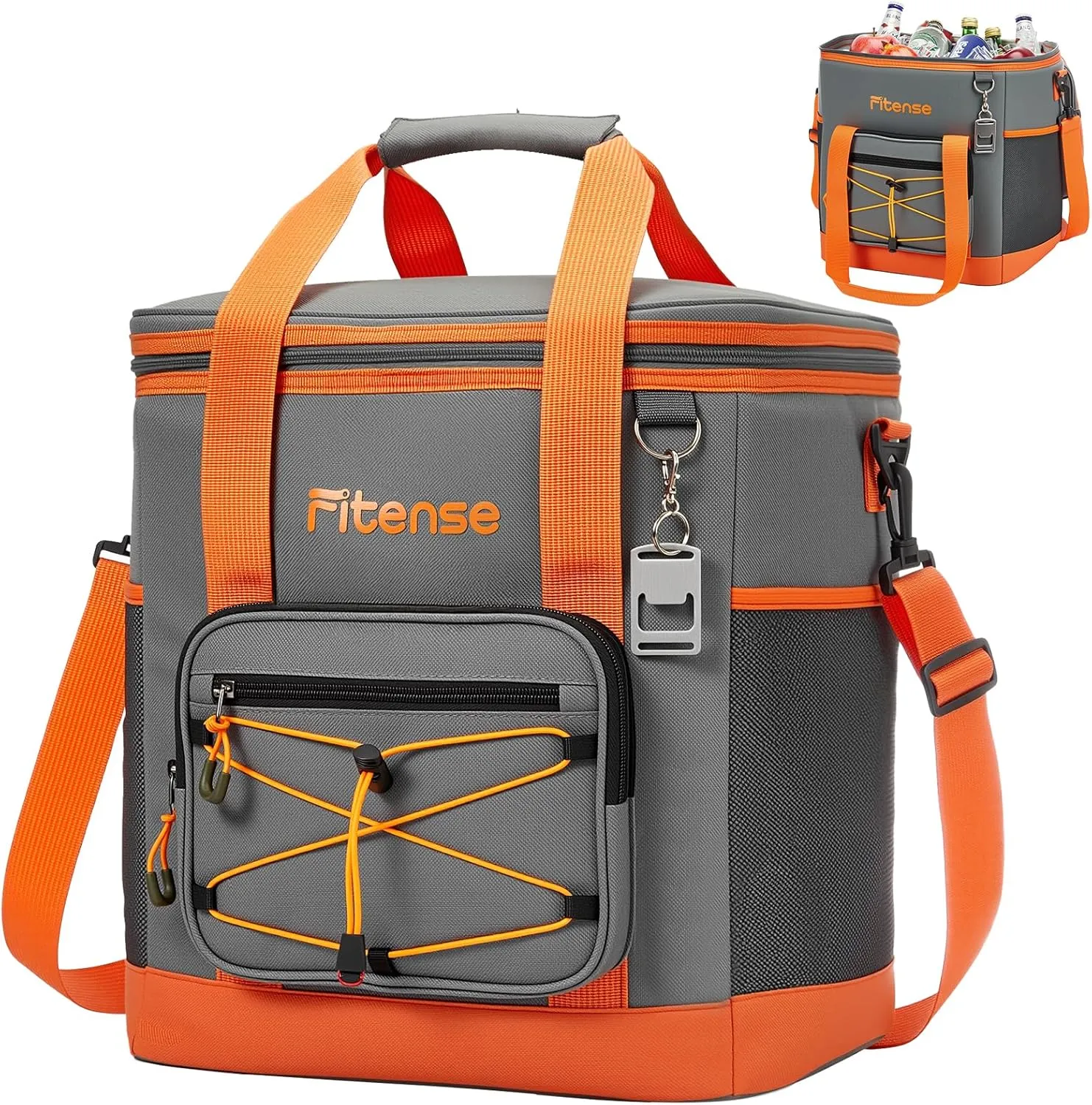 50-Cans Soft Cooler Bags Insulated 4-Layer Leakproof, 33L Large Rolling Coolers, Portable Collapsible Camping Ice Chest for Beach, Travel, Kayak, Car, Picnic