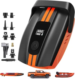 50PSI Paddle Board Pump, Electric High Pressure SUP Pump, Dual Stage Inflation & Deflation, Auto-Off, Portable Sup Air Pump, 12V DC Car Connector for Stand Up Boards, Pickup, Kayaks Boats