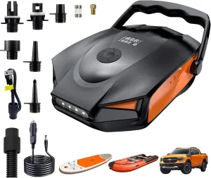 50PSI Paddle Board Pump Electric Portable, High Pressure Sup Pump - Dual Stage Inflation, Auto Shut Off and Deflate, 12V DC Automotive Connector for Stand Up Paddle Board/Car/Kayak/Motorcycle/Bicycle
