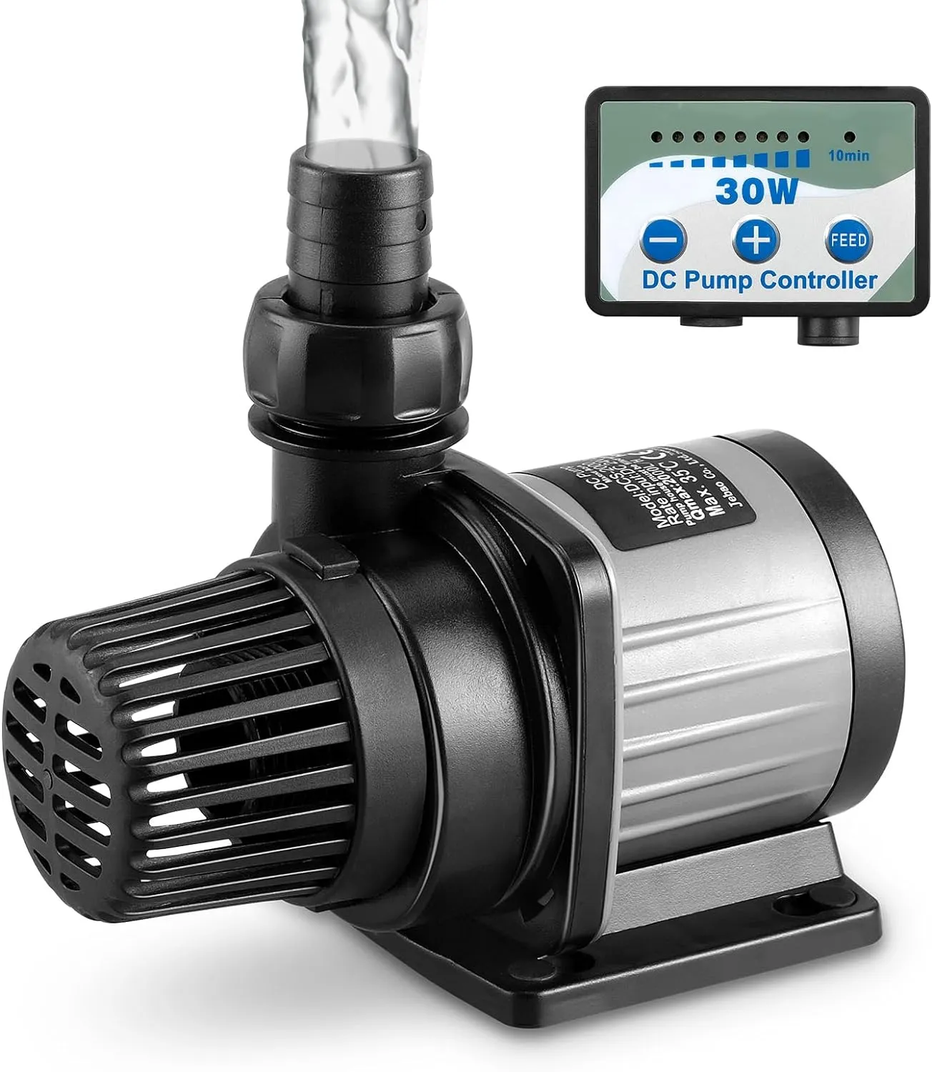 530GPH Nano Aquarium DC Pump With Controller,20W Small DC24V Return Pump for small fish tank,7ft max lift,submersible and inline mini water pump for saltwater and fresh water
