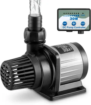 530GPH Nano Aquarium DC Pump With Controller,20W Small DC24V Return Pump for small fish tank,7ft max lift,submersible and inline mini water pump for saltwater and fresh water