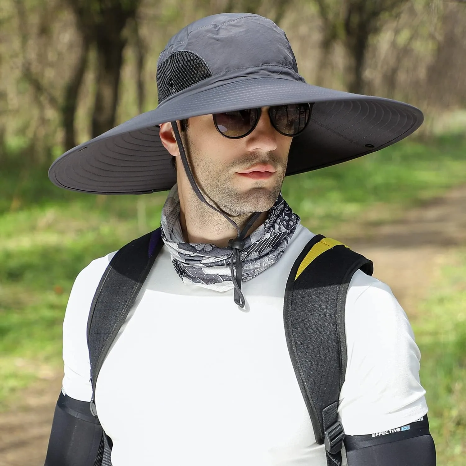 6" Wide Brim Sun Protection Hat Outdoor Unisex Bucket Hats for Hiking Beach Fishing Safari Garden Lawn Yard Work Kayaking