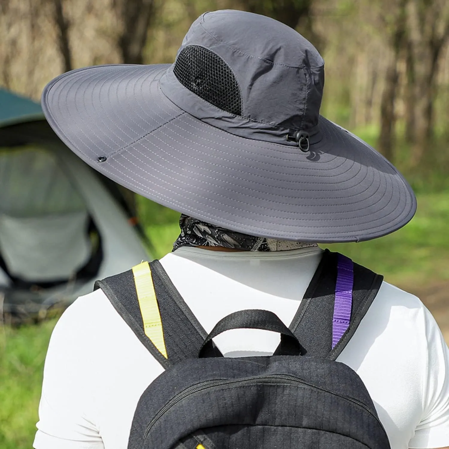 6" Wide Brim Sun Protection Hat Outdoor Unisex Bucket Hats for Hiking Beach Fishing Safari Garden Lawn Yard Work Kayaking