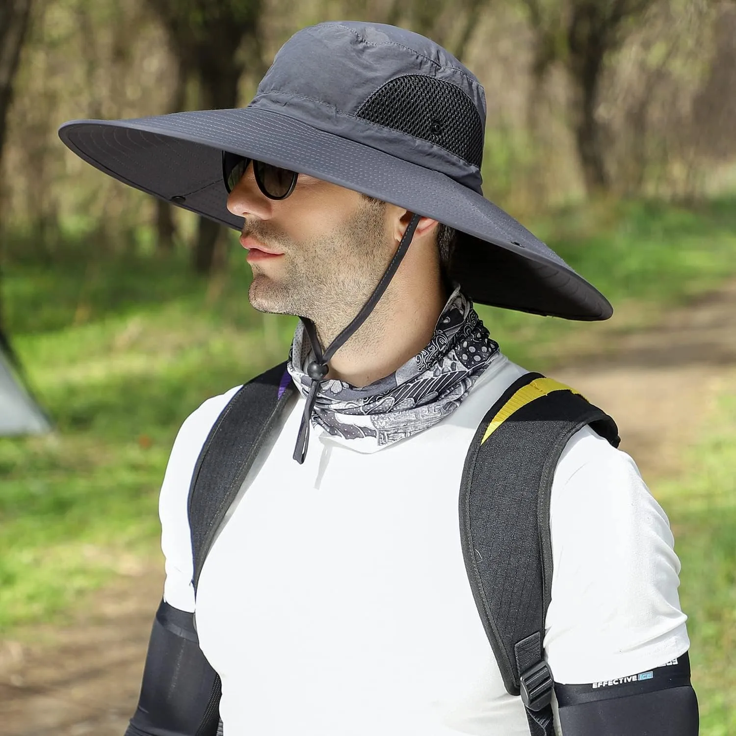 6" Wide Brim Sun Protection Hat Outdoor Unisex Bucket Hats for Hiking Beach Fishing Safari Garden Lawn Yard Work Kayaking