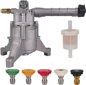 7/8" Shaft Vertical Pressure Washer Pump for SRMW22G26-EZ 2.2G24, 2.2 2.5 GPM 2600-3000 PSI for TroyBilt Karcher Craftsman Generac Fits Most 4-7 HP Engines with 5 Nozzle