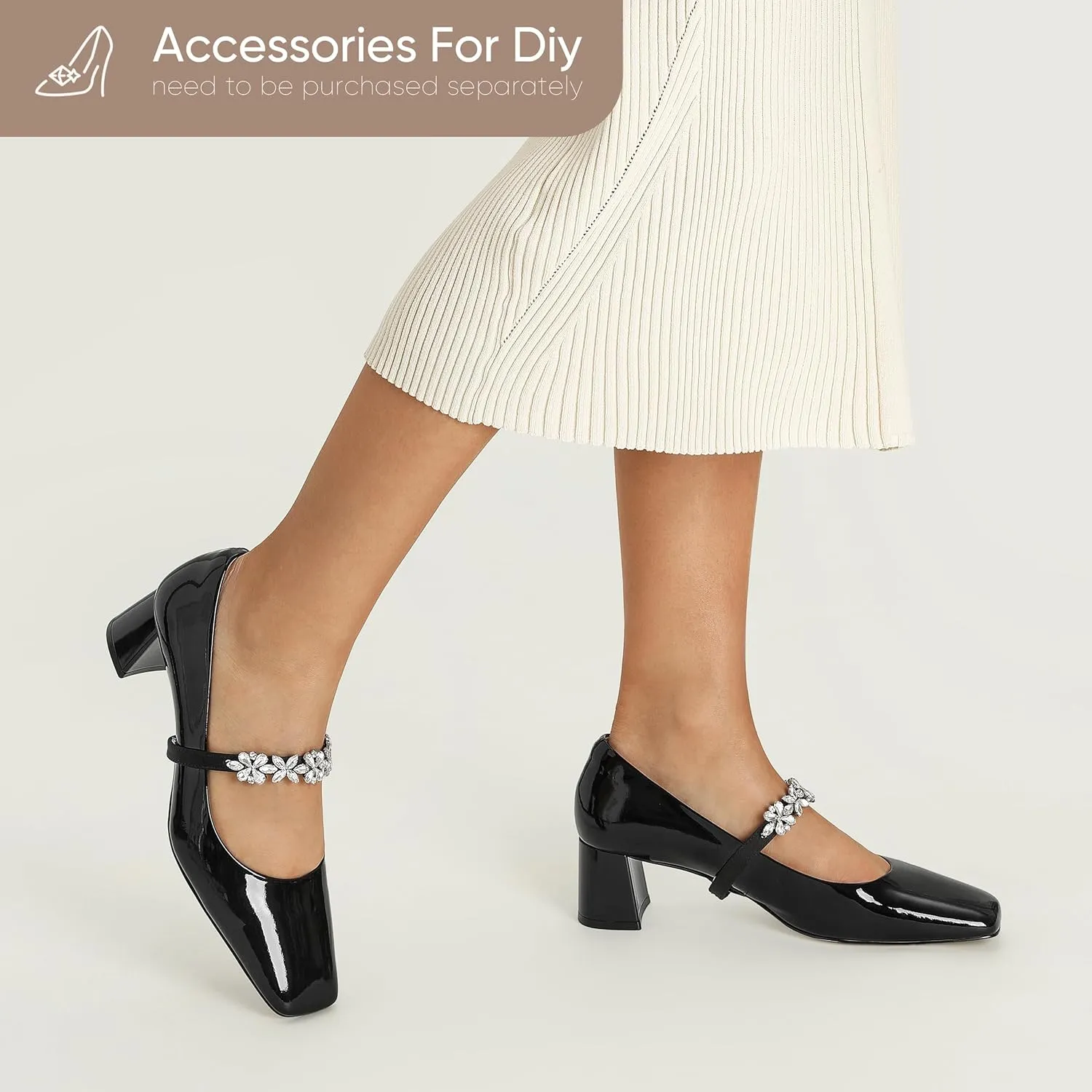 7or9 Mary Janes Shoes Women Comfortable Mary Jane Heels Patent Leather Shoes for Women Air Touch Foam- Black, White, Silver, Red