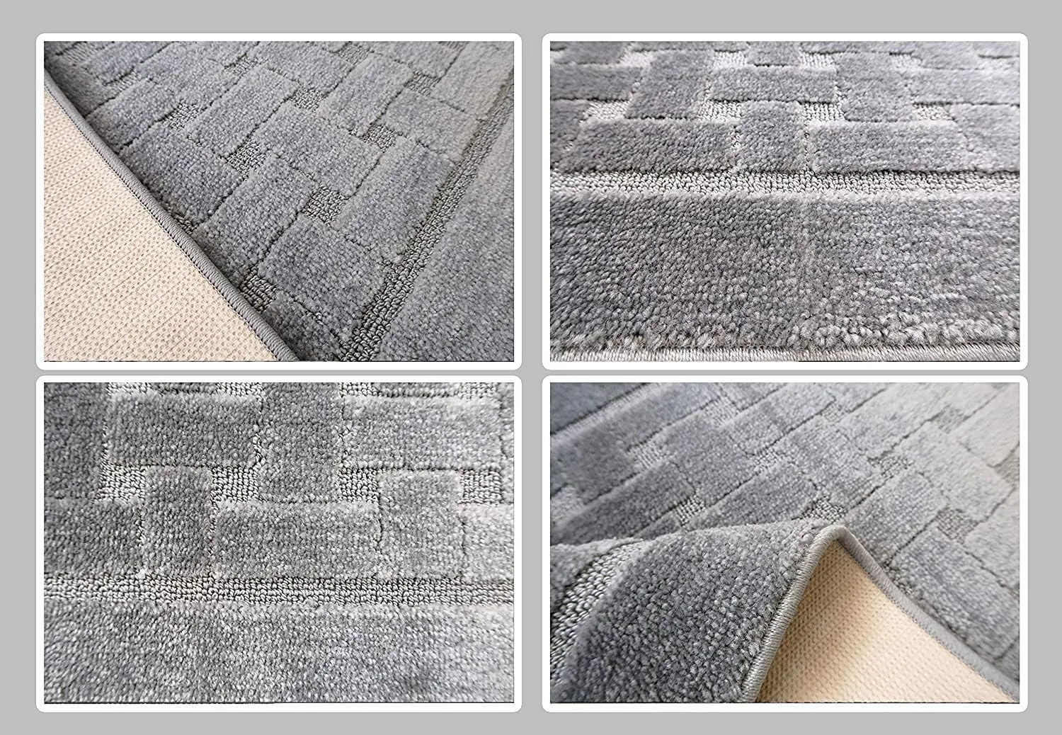 8 ft Long, Grey, Non-Slip Washable Carpet Runner Rug with Rubber Backing, Custom Floor Mat for Kitchen Hallway Stairs Bedroom Bathroom Entryway, Your Choice of Length (26" X 8')