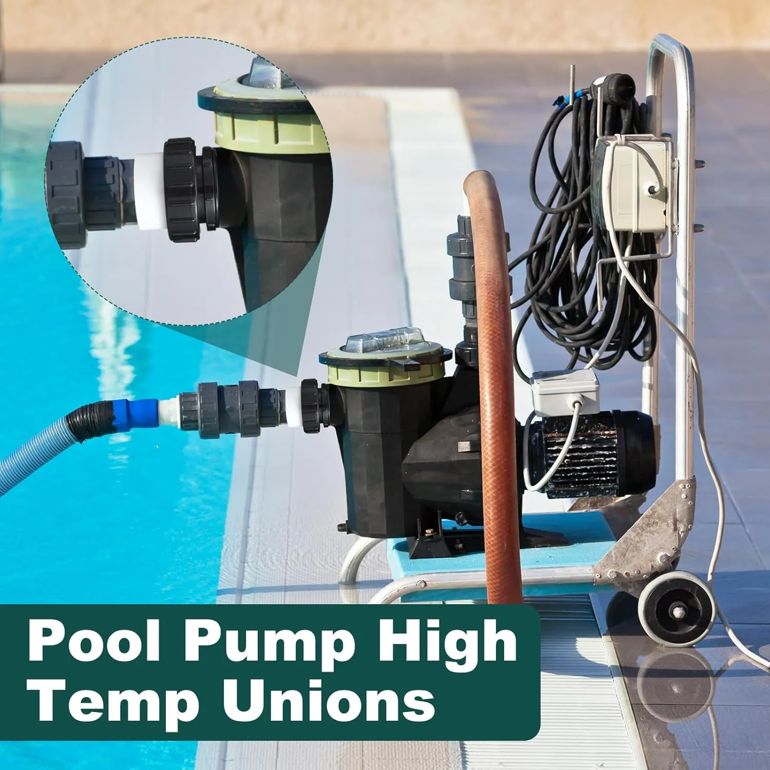 8 Pcs MIP x 2" Hi Temp Unions Compatible with Pentair Whisperflo Pool Pump Compatible with Intelliflo Pump 2" PVC Pool Pump High Temp Unions for Pool Pump