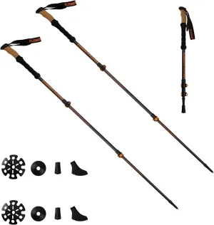 80% Trekking Poles for Hiking 3K Anti-Shock Carbon Fiber Ultralight Telescopic Collapsible - Professional Open Terrain (2PC)