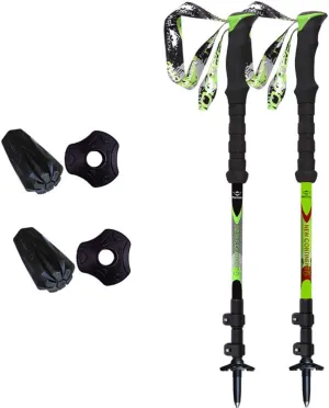 99% Carbon Fiber Trekking Poles - Strong Lightweight Adjustable Walking Sticks, with Tungsten Tips for Hiking, Camping