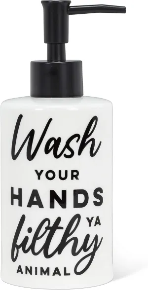 Abbott Collection Home 27-SUDS-632 Wash Your Hands Pump, White/Black