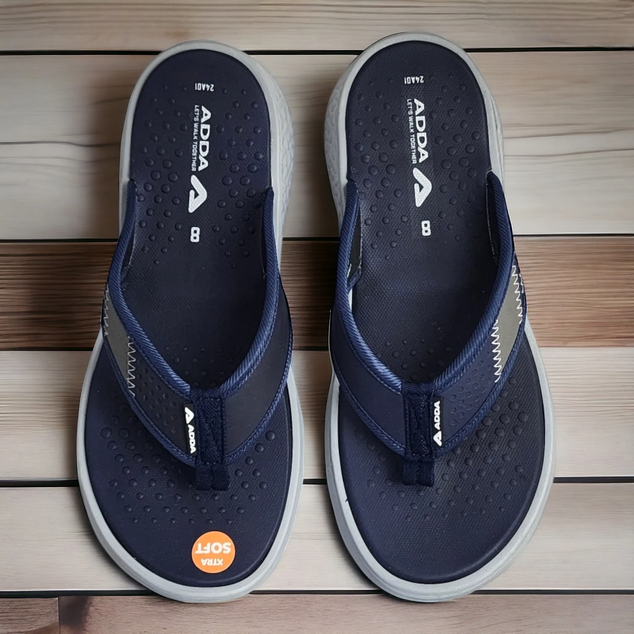ADDA ICLOUD03 NAVY/GREY Men's Slipper/Chapple/Flip flop