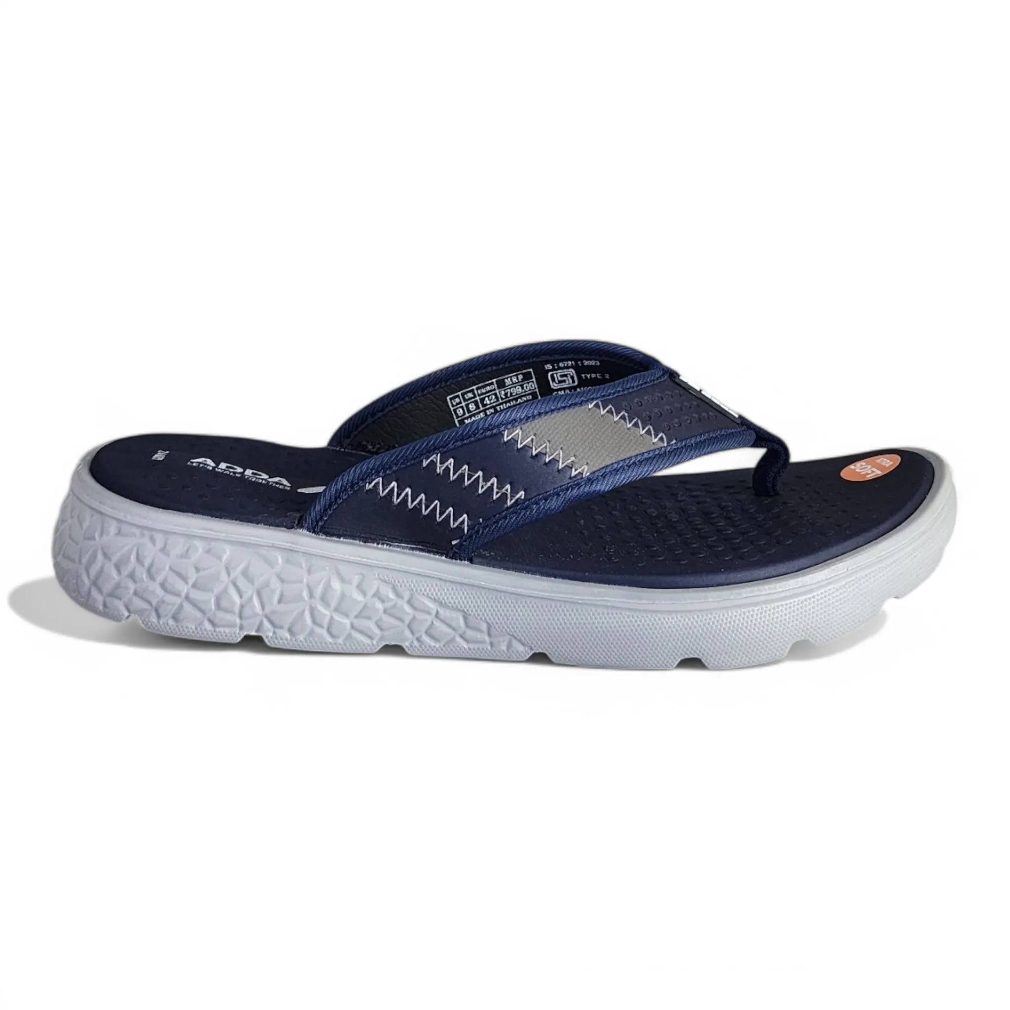 ADDA ICLOUD03 NAVY/GREY Men's Slipper/Chapple/Flip flop