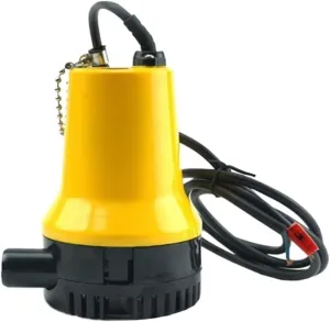 Adjustable Small Submersible Pump Submersible brushless Bilge Pump Solid Shell, with Chain Removable Filter Bright Yellow Mini 12V DC Water Pump 4.5M Fand/h (Color : 24V)