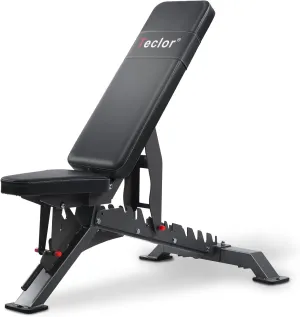 Adjustable Weight Bench with 1400LB Capacity for Home Gym,Heavy Duty Bench,Adjustable Foldable Decline Bench Press, Incline Flat Sit-Ups - Best Home Workout Equipment with Wheels