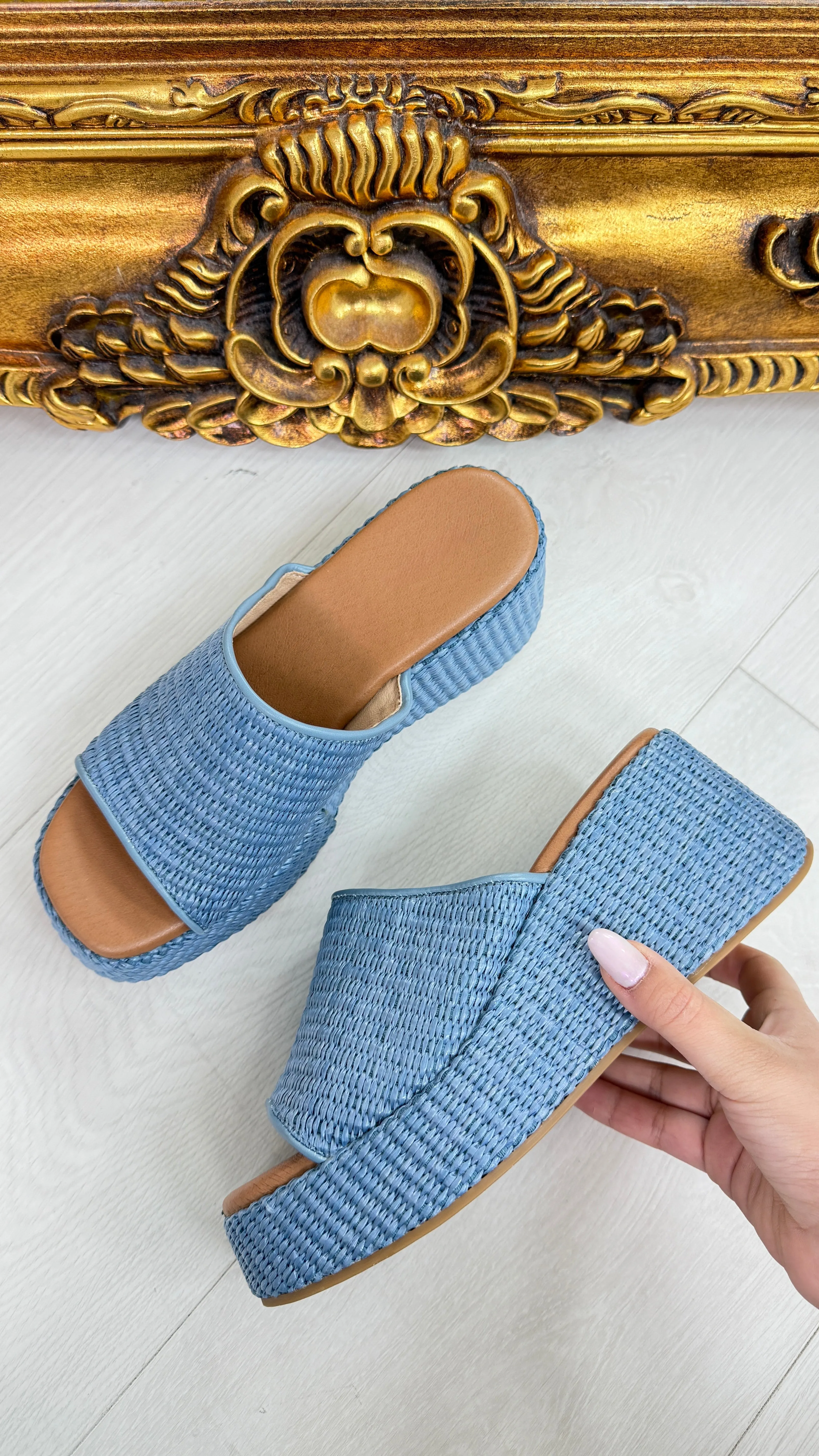 Albertina Woven Platform Mules