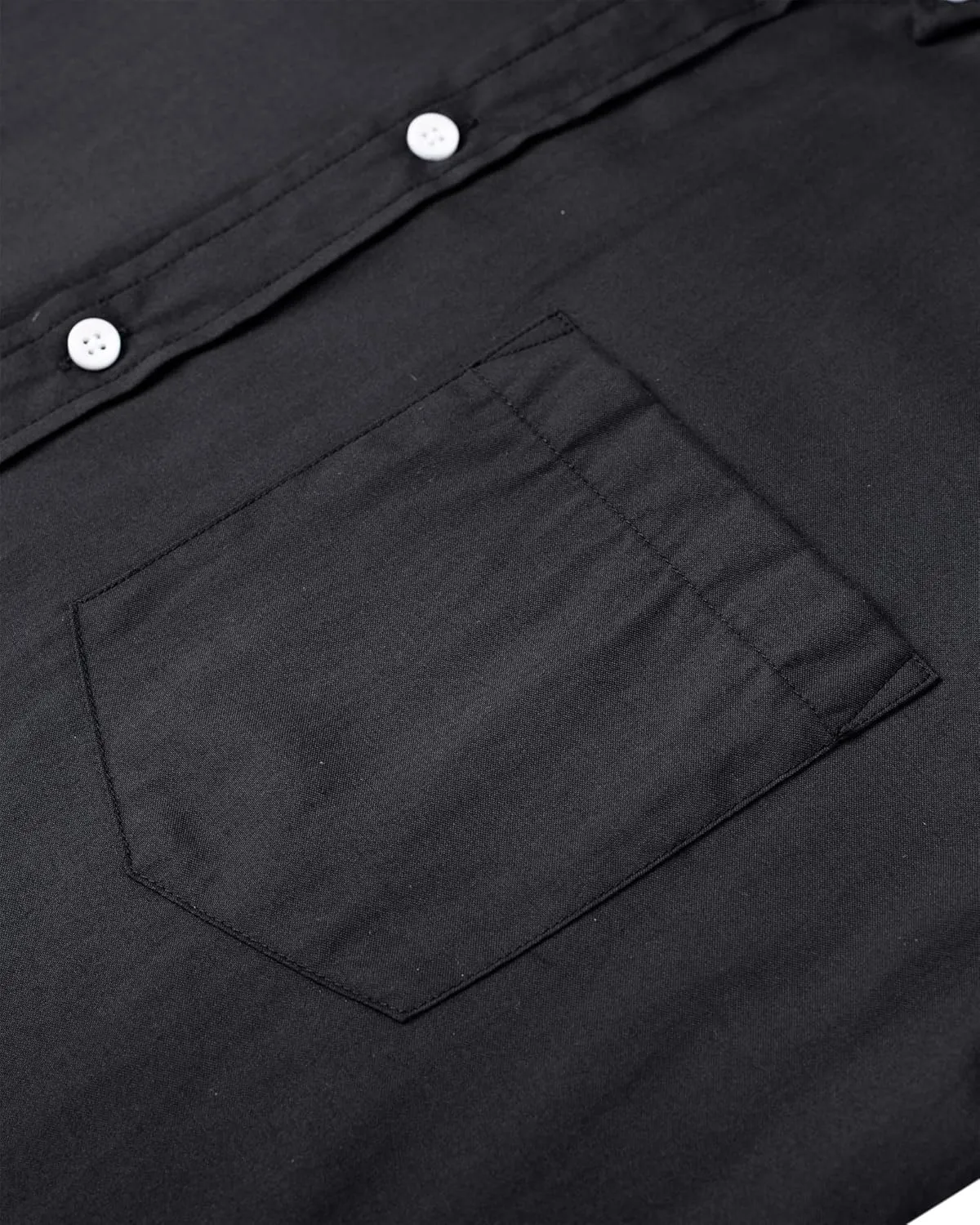 Alimens & Gentle Men's Short Sleeve Oxford Shirt Regular Fit Button Down Collar Shirts with Pocket