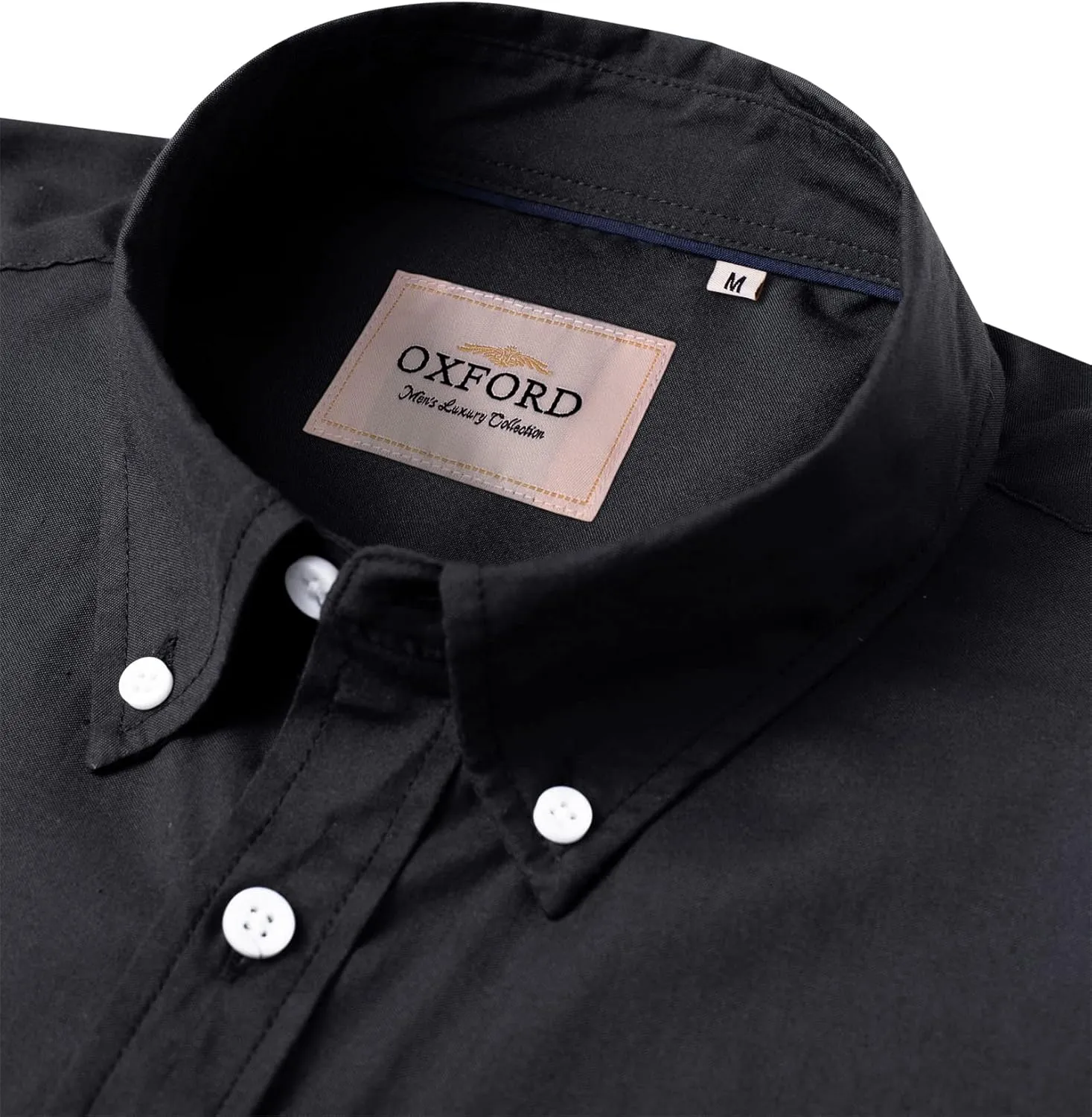 Alimens & Gentle Men's Short Sleeve Oxford Shirt Regular Fit Button Down Collar Shirts with Pocket