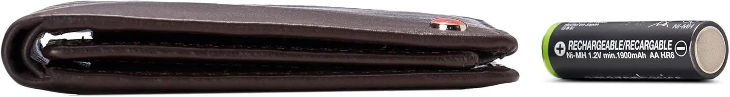 Alpine Swiss RFID Luka Men's Flip ID Wallet Deluxe Capacity Bifold With Divided Bill Section Comes in a Gift Box