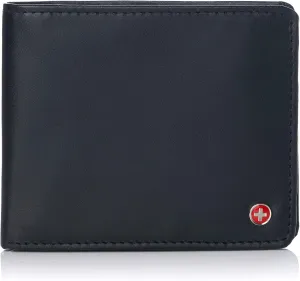 Alpine Swiss RFID Luka Men's Flip ID Wallet Deluxe Capacity Bifold With Divided Bill Section Comes in a Gift Box