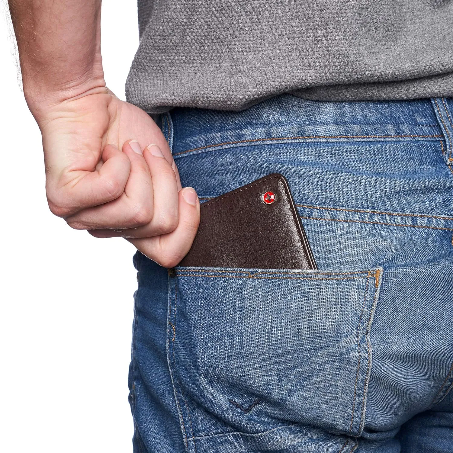 Alpine Swiss RFID Luka Men's Flip ID Wallet Deluxe Capacity Bifold With Divided Bill Section Comes in a Gift Box