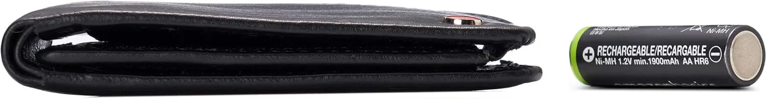 Alpine Swiss RFID Luka Men's Flip ID Wallet Deluxe Capacity Bifold With Divided Bill Section Comes in a Gift Box