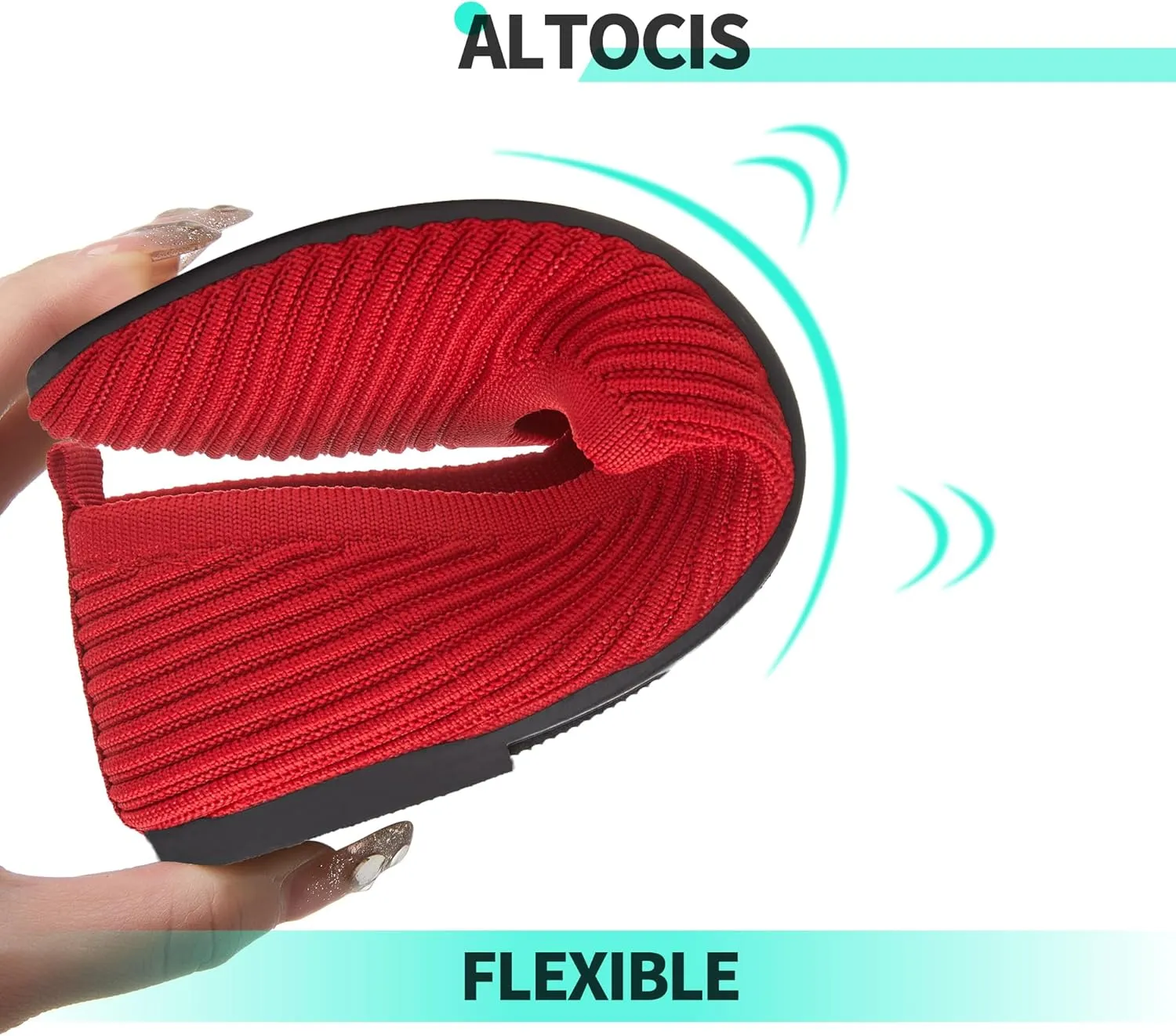 ALTOCIS Womens Knit Ballet Flats Ladies Comfortable Pointed-Toe Dressy Shoes Casual Soft Flat Shoes Ballerina Walking Flats Shoes