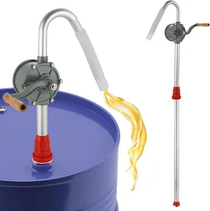 Aluminum Rotary Hand Barrel Pump | 5 to 55 Gallon Drum Pump Corrosion-Resistant Rotary Barrel Pump with Hand Crank for Oil Transfer