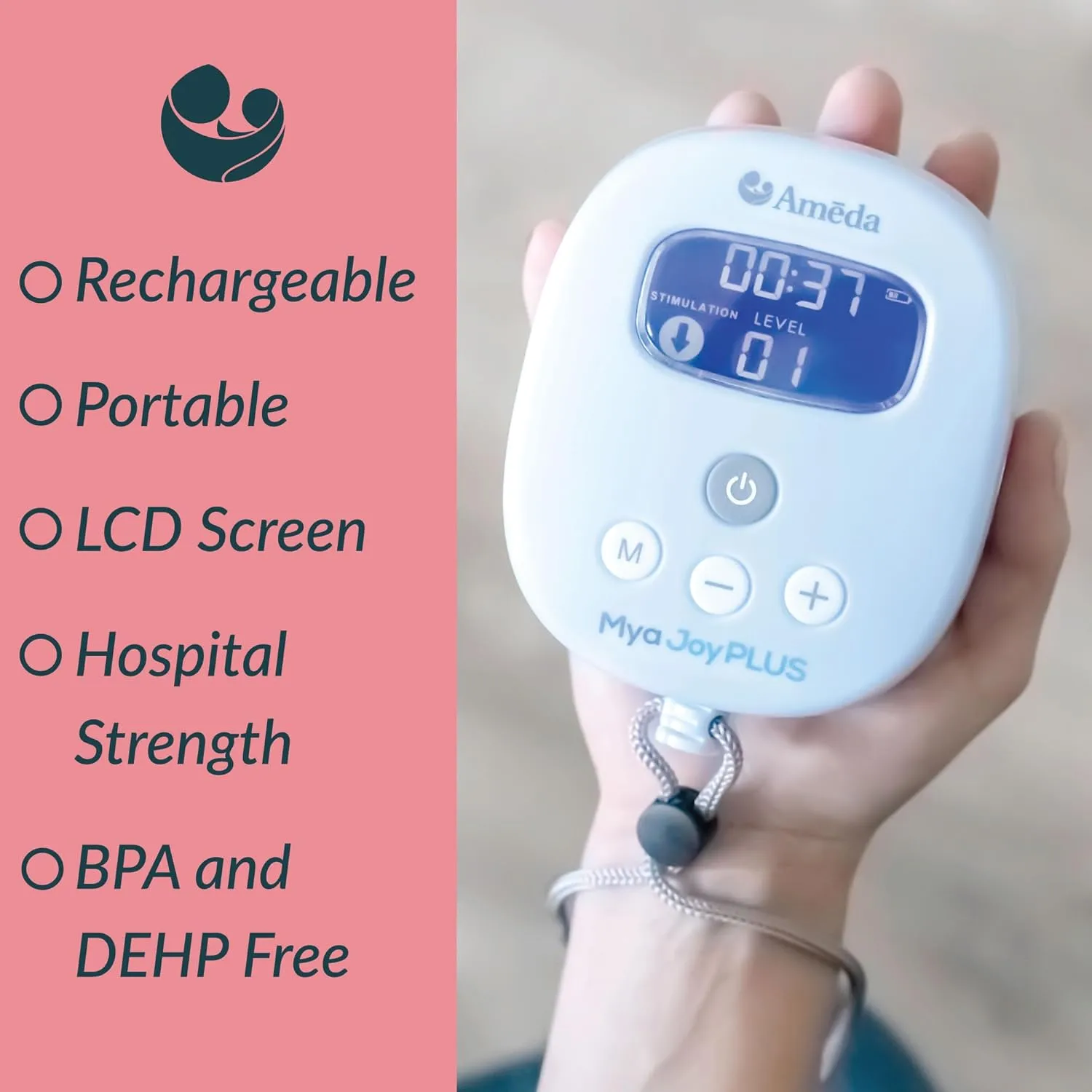 Ameda MYA Joy Plus Electric Breast Pump   Breast Pump Bag | Rechargeable | Portable Breast Pump Hands Free | Hospital Grade | Includes HygieniKit & Ameda Pump Parts