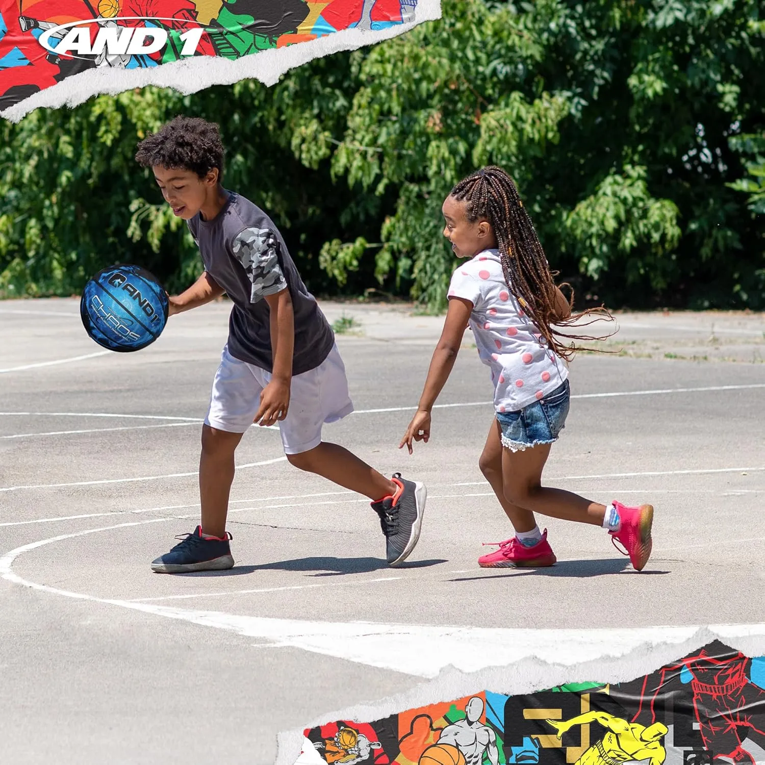 AND1 Mini Basketball 3 Pack Set for Kids (Deflated w/Pump Included): - Size 3 7-Inch Premium Youth Size Basketballs, Easy to Grip